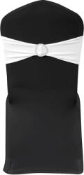 vidaXL Funda elastica decorativa scaun, catarama diamante, alb, 25 buc. GartenMobel Dekor (130345)