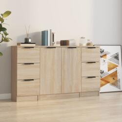 vidaXL Servante, 3 piese, stejar sonoma, lemn prelucrat GartenMobel Dekor (3115838) Comoda