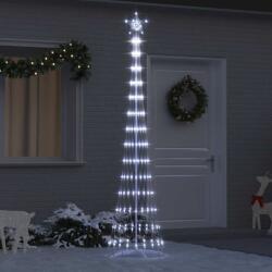 vidaXL Brad de Craciun LED Alb rece 138.5 x 138.5 x 399 cm Metal GartenMobel Dekor (42018776)