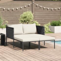 vidaXL Sezlong cu perne pentru 2 persoane Anthracite 115x153x69, 5 cm Otel GartenMobel Dekor (42004136)