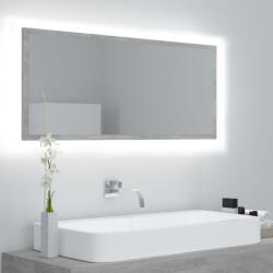 vidaXL Oglinda de baie cu LED, gri beton, 100x8, 5x37 cm, acril GartenMobel Dekor (804944)