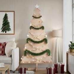 vidaXL Brad de Craciun din lemn decorativ, 180 cm, lemn de pin masiv GartenMobel Dekor (858195)