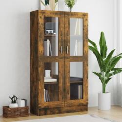 vidaXL Dulap vitrina, stejar fumuriu, 82, 5x30, 5x150 cm, lemn prelucrat GartenMobel Dekor (815117) Biblioteca