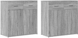 vidaXL Comode, 2 buc. , gri sonoma, 79x38x80 cm, lemn compozit GartenMobel Dekor (3276621) Comoda