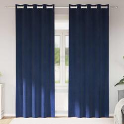 vidaXL Perdele opace 2 pcs Albastru închis 140 x 245 cm Catifea GartenMobel Dekor (4107196)