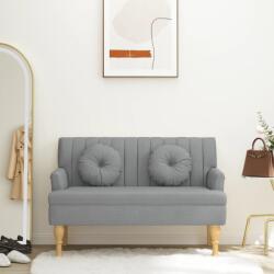 vidaXL Bancheta cu perne, gri deschis, 113x64, 5x75, 5 cm, textil GartenMobel Dekor (372130)