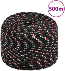 vidaXL Franghie de barca, negru, 10 mm, 500 m, polipropilena GartenMobel Dekor (152351)