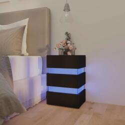 vidaXL Dulap noptiera, cu LED, negru, 45x35x67 cm, lemn prelucrat GartenMobel Dekor (326841)
