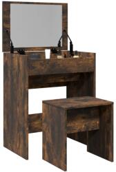 vidaXL Masa de toaleta si taburet, stejar fumuriu, 60x40x113, 5 cm GartenMobel Dekor (848217)
