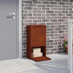 vidaXL Cutie pentru colet cu depozitare cu usa Ruginit 44 x 22 x 82 cm GartenMobel Dekor (874925)