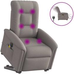 vidaXL Fotoliu electric masaj rabatabil cu ridicare, gri taupe, textil GartenMobel Dekor (3303291)