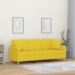vidaXL Canapea cu 3 locuri cu pernute, galben deschis, 180 cm, textil GartenMobel Dekor (3200922) Canapea