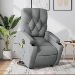 vidaXL Fotoliu electric masaj rabatabil cu ridicare, gri închis textil GartenMobel Dekor (3204746)