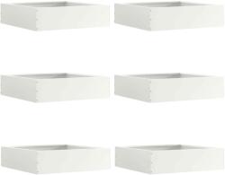 vidaXL Margine pentru gazon 6 pcs Alb 50 x 50 x 13 cm Otel GartenMobel Dekor (874719)