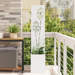 vidaXL Ghiveci de Gradina cu Panou Decorativ Alb 32 x 140 cm GartenMobel Dekor (876365)