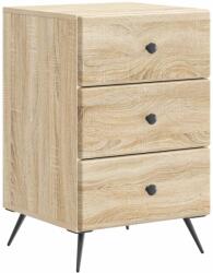 vidaXL Noptiera cu 3 sertare, stejar sonoma, 43 x 41 x 66, 5 cm, lemn prelucrat (895477)