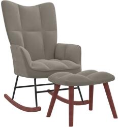 vidaXL Scaun balansoar cu taburet, gri deschis, catifea GartenMobel Dekor (328150) Balansoar