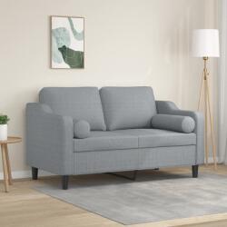 vidaXL Canapea cu 2 locuri cu pernute, gri deschis, 120 cm, textil GartenMobel Dekor (3200837) Canapea