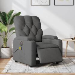 vidaXL Fotoliu electric de masaj rabatabil, gri închis, textil GartenMobel Dekor (3204699)