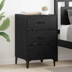 vidaXL Noptiera cu 3 sertare stejar negru 40x40x66 cm din lemn compozit (880624)