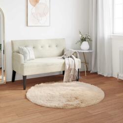 vidaXL Covor din Lana Faux Tafalla Bej Ø 80 cm Poliester GartenMobel Dekor (42021491) Covor