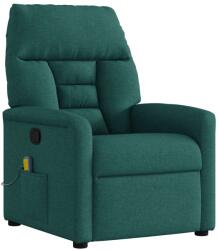 vidaXL Fotoliu de masaj rabatabil, verde închis, material textil GartenMobel Dekor (4015558)