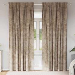 vidaXL Cortine din catifea 2 pcs Sampanie 260 x 140 cm Catifea GartenMobel Dekor (4107712)