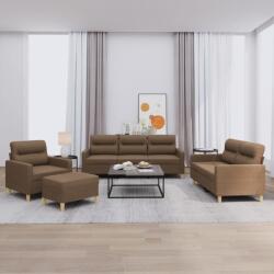 vidaXL Set de canapele cu perne, 4 piese, maro, textil GartenMobel Dekor (3201547) Canapea