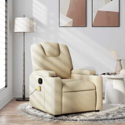 vidaXL Fotoliu reclinabil cu masaj, material textil crem GartenMobel Dekor (3205515)