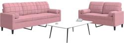 vidaXL Set canapele cu perne/rulouri, 2 piese, roz, catifea GartenMobel Dekor (3278414) Canapea