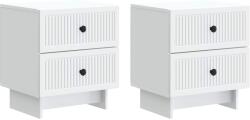 vidaXL Set 2 noptiere albe din lemn prelucrat cu 4 sertare, 43x34, 5x47, 5 cm (893836)