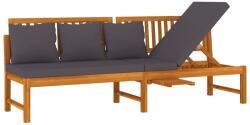 vidaXL Pat de zi cu perne gri, 200x60x75 cm, lemn masiv de acacia GartenMobel Dekor (312145)