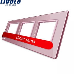 LIVOLO Rama priza tripla Livolo din sticla SmartElectro IntelligentHouse (BB-C7-SR/SR/SR-17)