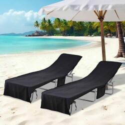 vidaXL Prosoape pentru sezlong 2 pcs Negru 210 x 75 cm GartenMobel Dekor (42011513) Prosop