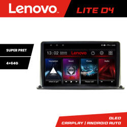 Lenovo Navigatie auto universala 2DIN Lenovo Lite D4, Android, 4GB RAM, 64GB (KIT-2din-1+LITE-D4-9-4+64)