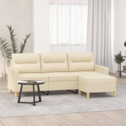vidaXL Canapea cu 3 locuri cu taburet, crem, 180 cm, material textil GartenMobel Dekor (3201075) Canapea