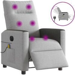 vidaXL Scaun reclinabil electric pentru masaj Cloud Grey Fabric GartenMobel Dekor (3324044)