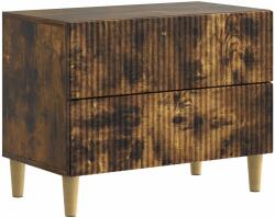 vidaXL Noptiera stejar fumuriu cu 2 sertare, lemn prelucrat, 62 x 34, 5 x 48 cm (894550)