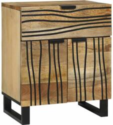 vidaXL Noptiera din lemn cu 1 sertar si 2 usi, 50x33x60 cm, finisaj natural (4017947)