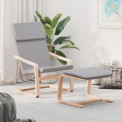 vidaXL Scaun de relaxare cu taburet, gri deschis, textil GartenMobel Dekor (3154413)