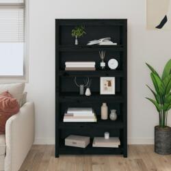 vidaXL Biblioteca, negru, 80x35x154 cm, lemn masiv de pin GartenMobel Dekor (821693) Biblioteca