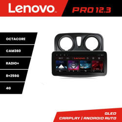 Lenovo Navigatie Dacia Sandero Logan 2012-2020 Lenovo PRO 12.3 QLED 8+256GB 4G (kit-sandero+PRO-12.3-8+256)