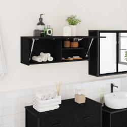 vidaXL Dulap de perete de baie, negru, 80x25x30 cm, lemn prelucrat GartenMobel Dekor (860077)