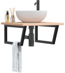 vidaXL Suporturi de rafturi pentru lavoar 2 buc. , negru, otel, trapez GartenMobel Dekor (4007288)