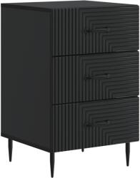vidaXL Noptiera neagra cu 3 sertare, 43 x 41 x 66, 5 cm, lemn prelucrat (894786)