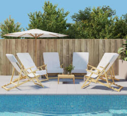vidaXL Prosoape de plaja, 6 buc. , alb, 60x135 cm, textil 400 GSM GartenMobel Dekor (3157051) Prosop