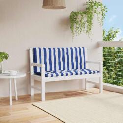 vidaXL Perne banca gradina, 2 buc. , albastru&alb, 120x50x7 cm, textil GartenMobel Dekor (361690)
