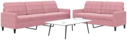 vidaXL Set de canapele cu perne, 2 piese, roz, catifea GartenMobel Dekor (3278474) Canapea