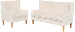 vidaXL Set canapea, 2 piese, textil, Alb crem GartenMobel Dekor (274928) Canapea