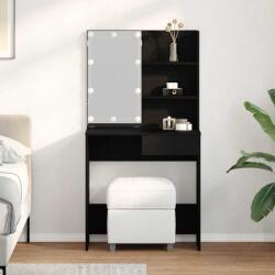 vidaXL Masa de Machiaj Stejar Negru 74, 5 x 40 x 141 cm Lemn compozit GartenMobel Dekor (862785)